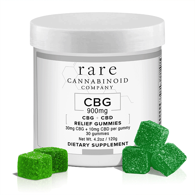 Extra Strength CBG Gummies with CBD from Rare Cannabinoid Company.
