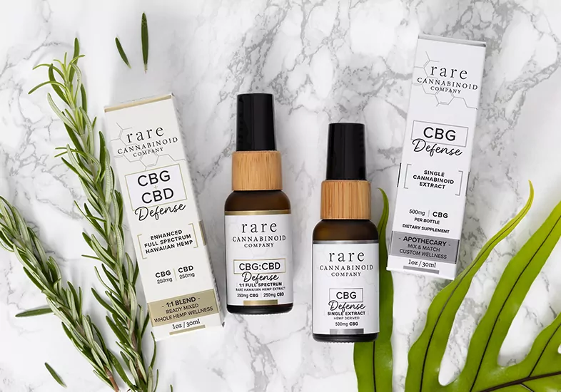 Rare Cannabinoid Company's pure CBG oil and CBG CBD blend for discomfort and soreness.