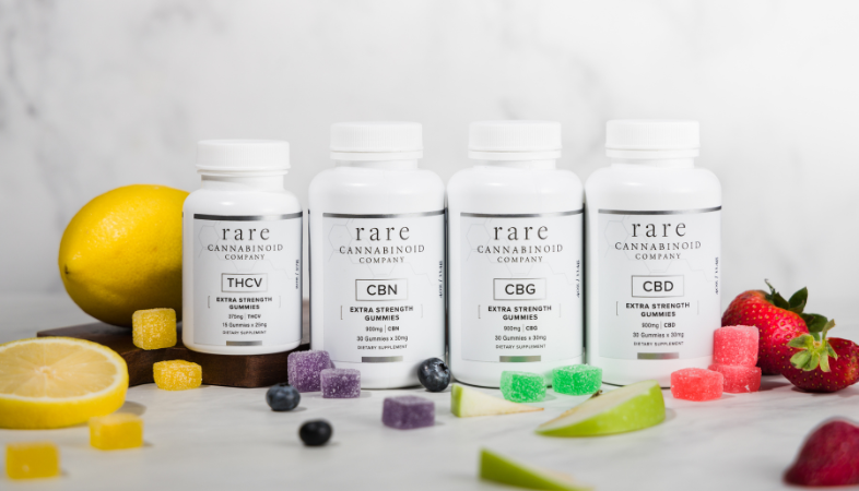 THCV, CBN, CBG, CBD Gummies without Delta-9-THC for wellness from Rare Cannabinoid Company